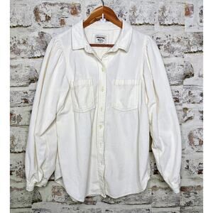 American Eagle 100% Cotton Cream Corduroy Oversized Shacket Size Medium